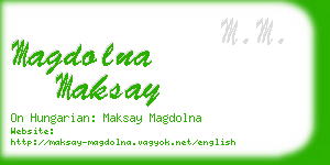 magdolna maksay business card